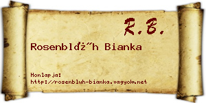 Rosenblüh Bianka névjegykártya